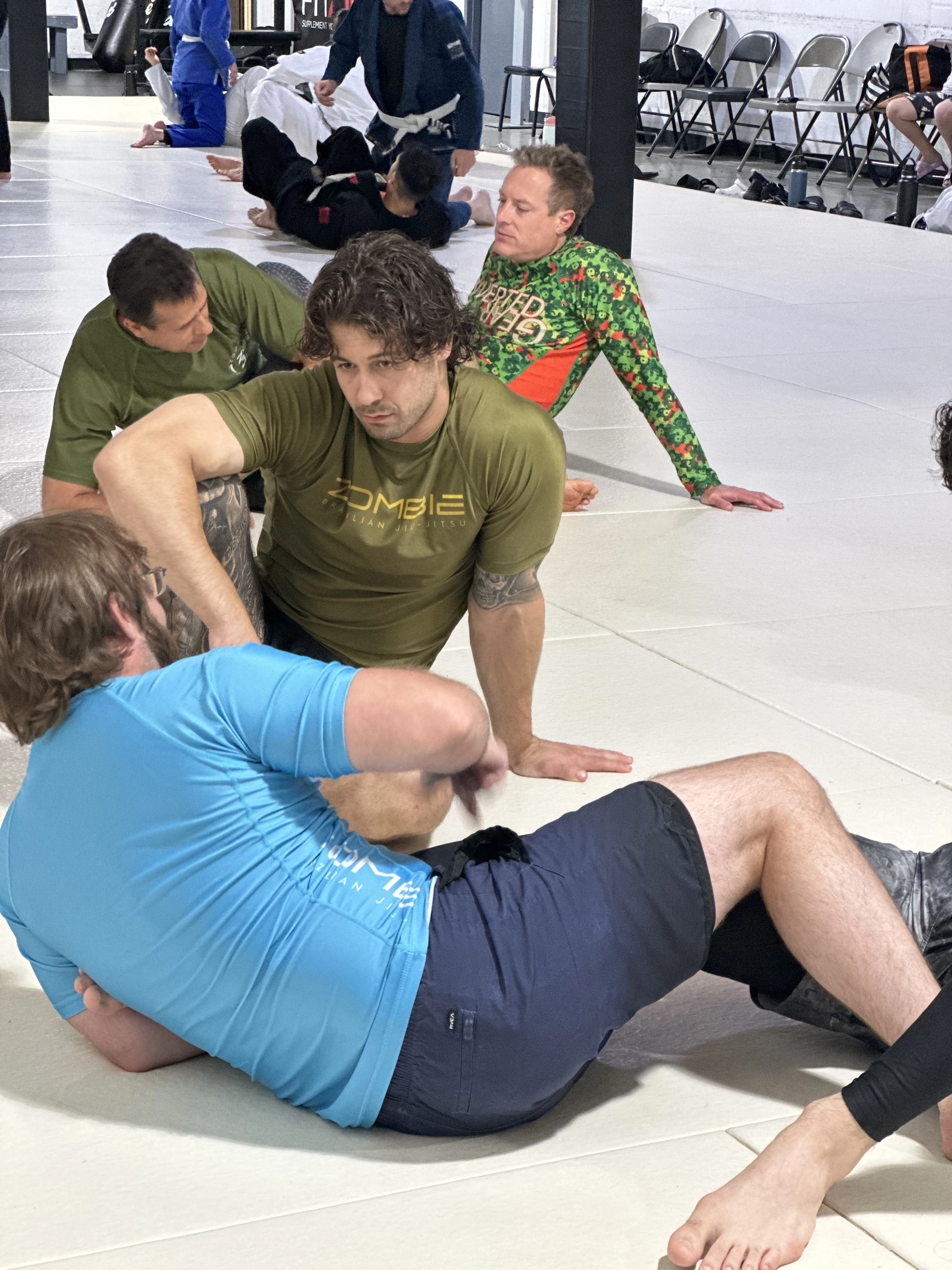 No-gi training at Zombie BJJ with coaches supervising